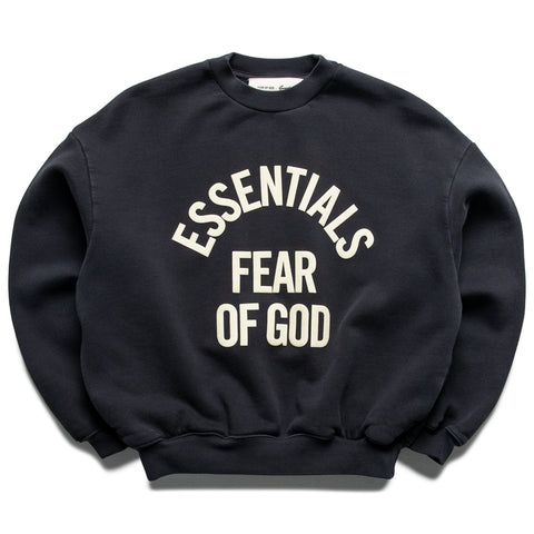 Kids Fear Of God Essentials Campus 90's Crewneck - Faded Black