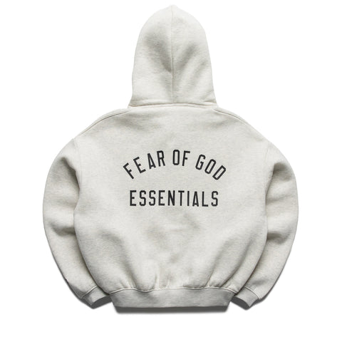 Kids Fear Of God Essentials Classic Full Zip Hoodie - Oatmeal Heather/Light Heather