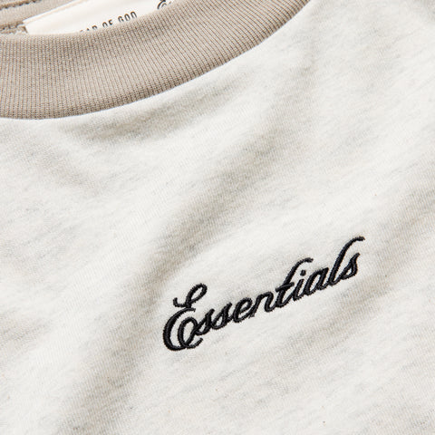 Kids Fear Of God Essentials Signature Baseball Tee - Oatmeal/Seal