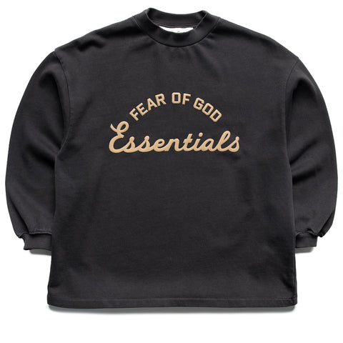 Kids Fear Of God Essentials Training 90's L/S Tee - Faded Black