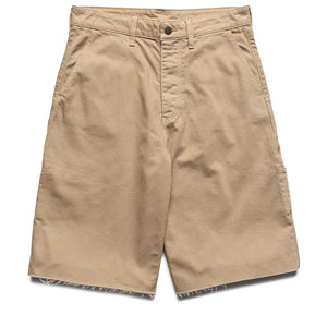 Fear Of God Essentials Raw Cut Denim Shorts - Overdyed Dune