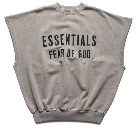 Fear Of God Essentials Relaxed Fleece Cutoff Sweatshirt - Washed Seal