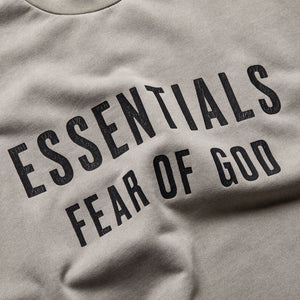 Fear Of God Essentials Relaxed Fleece Cutoff Sweatshirt - Washed Seal