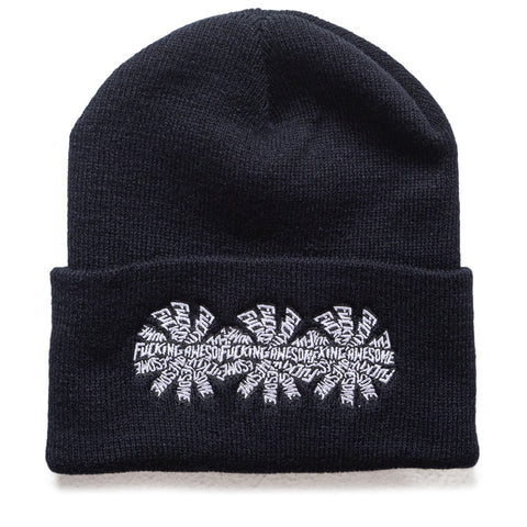 Fucking Awesome Three Spiral Cuff Beanie - Black
