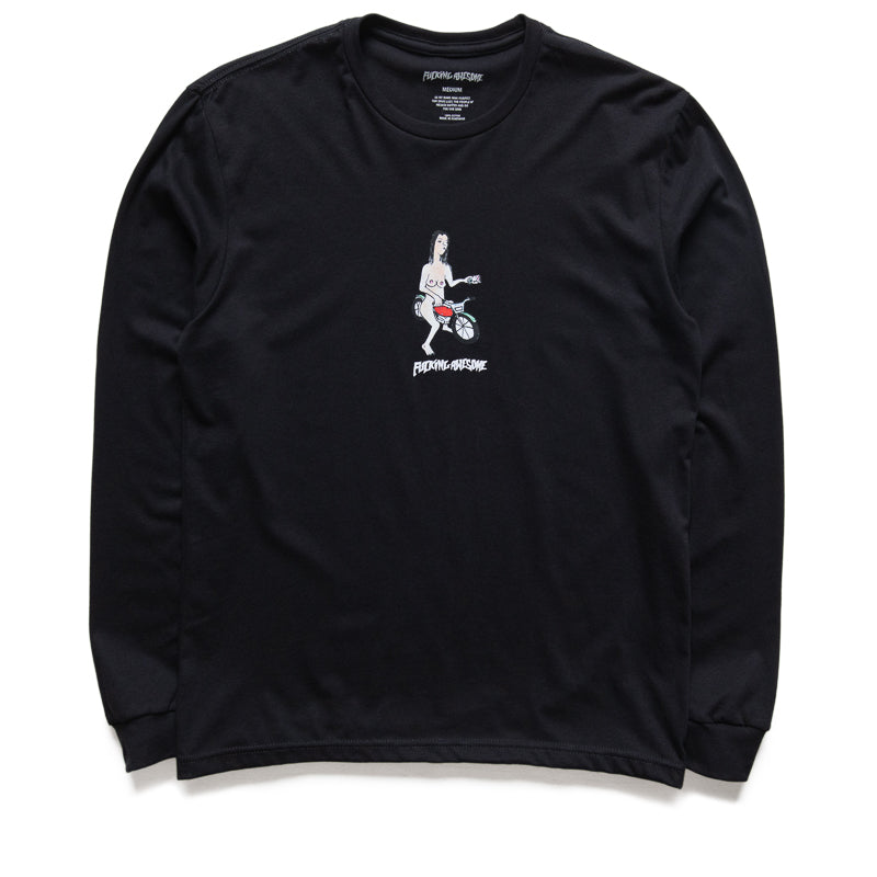 【FUCKING AWESOME】 BIKE GIRL LONG SLEEVE TEE BLACK Bike Girl Long Sleeve Tee – Fucking Awesome