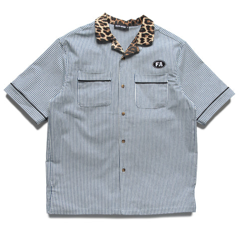 Fucking Awesome Car Fixer Leopard Collar Shirt - Blue/White