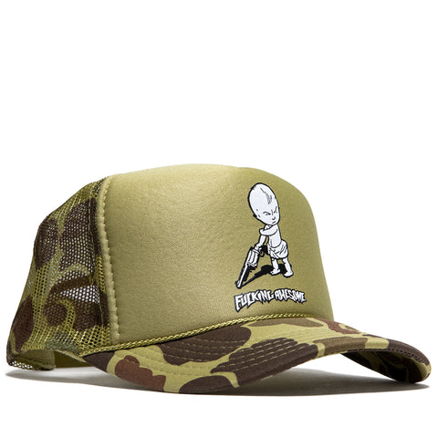 Fucking Awesome Gun Baby Soft Foam Trucker Hat - Washed Camo