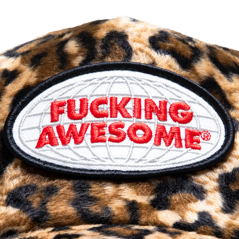 Fucking Awesome Patch Logo Leopard Trucker Hat - Leopard