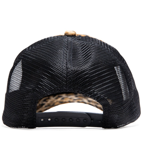 Fucking Awesome Patch Logo Leopard Trucker Hat - Leopard