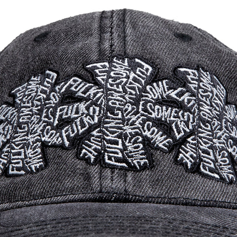 Fucking Awesome Three Spiral Washed Denim 6-Panel Strapback - Black