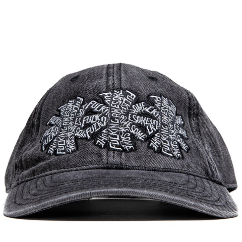 Fucking Awesome Three Spiral Washed Denim 6-Panel Strapback - Black