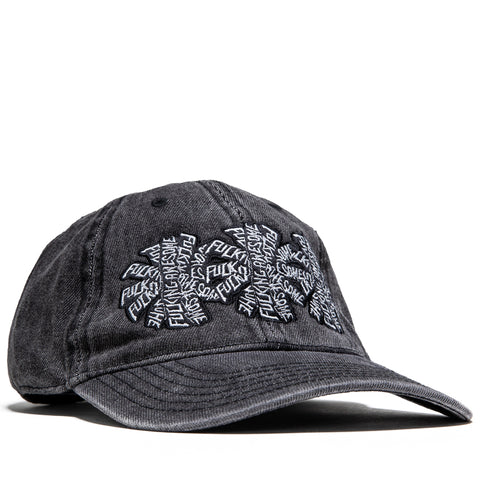 Fucking Awesome Three Spiral Washed Denim 6-Panel Strapback - Black