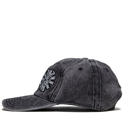 Fucking Awesome Three Spiral Washed Denim 6-Panel Strapback - Black