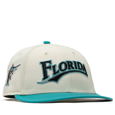Felt x New Era Florida Marlins 9FIFTY Snapback Hat - Chrome White