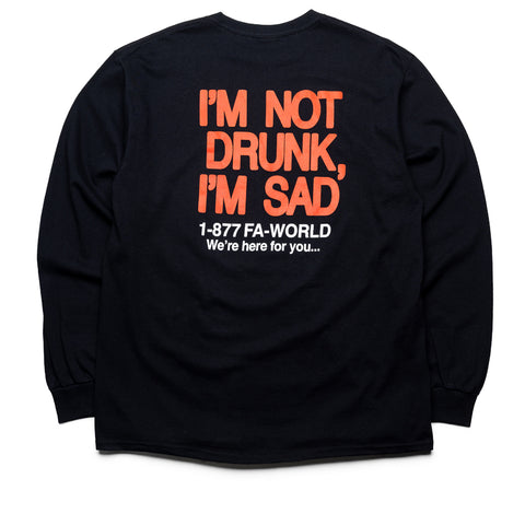 Fucking Awesome Drunk And Sad L/S Tee - Black