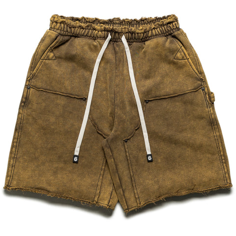 Godspeed New York Carpenter Distressed Shorts - Muddy Brown Wash