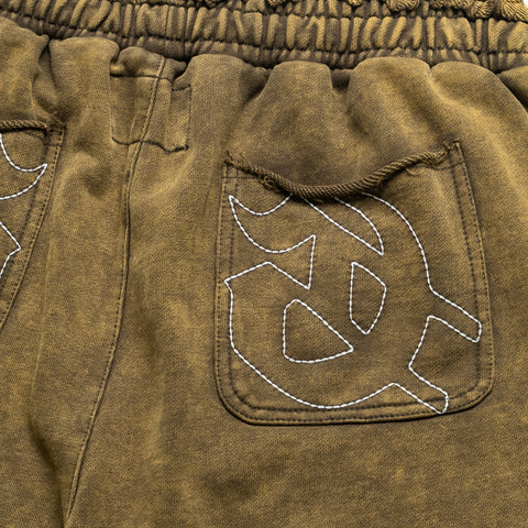 Godspeed New York Carpenter Distressed Shorts - Muddy Brown Wash