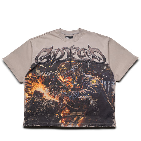 Godspeed New York Steel Sharpens Steel Tee - Clay Grey