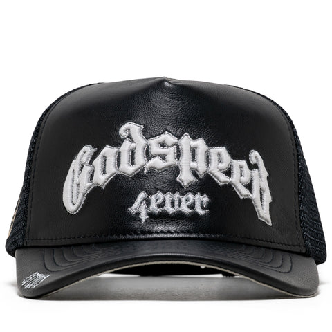 Godspeed New York GS Forever Premium Leather Trucker Hat - Black