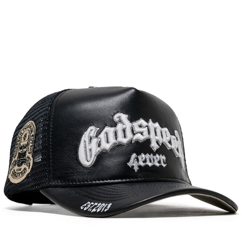 Godspeed New York GS Forever Premium Leather Trucker Hat - Black