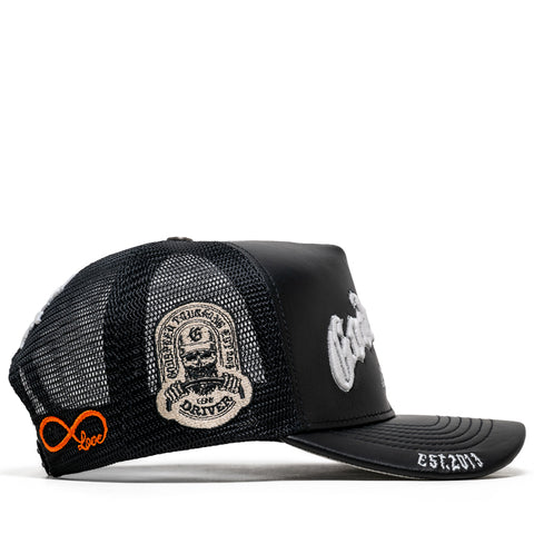 Godspeed New York GS Forever Premium Leather Trucker Hat - Black