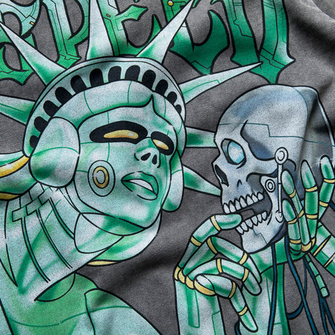 Godspeed New York Freedoms Protocol Tee NG - Grey Wash