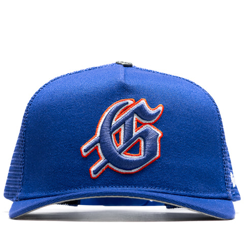 Godspeed New York GS Logo Trucker Hat - Blue/Orange