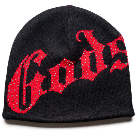 Godspeed New York OG Logo Studded Beanie - Black/Red