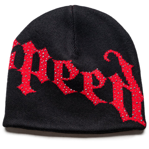 Godspeed New York OG Logo Studded Beanie - Black/Red