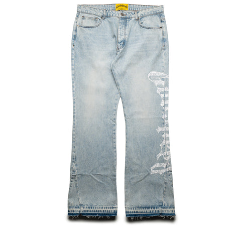 Godspeed New York Printed OG Logo Flared Denim - Blue