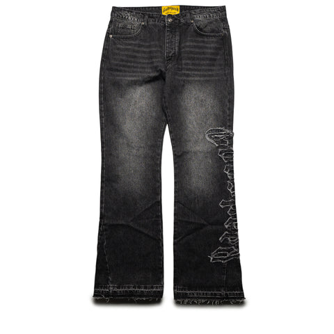 Godspeed New York Stitched OG Logo Flared Denim - Grey Wash