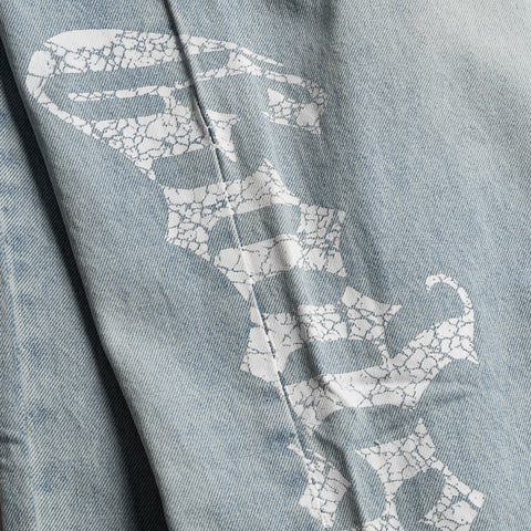 Godspeed New York OG Logo Flared Denim Printed - Blue
