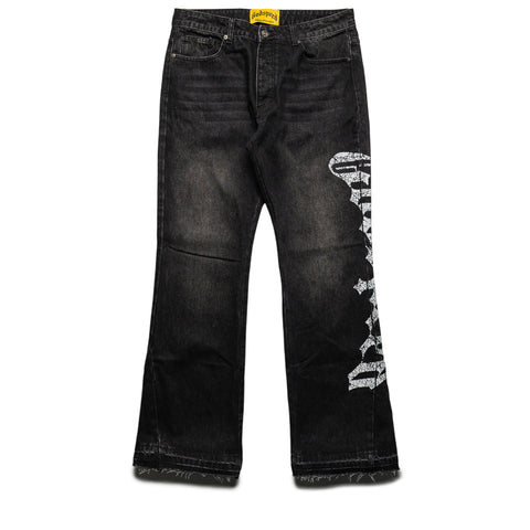 Godspeed New York OG Logo Flared Denim - Grey Wash