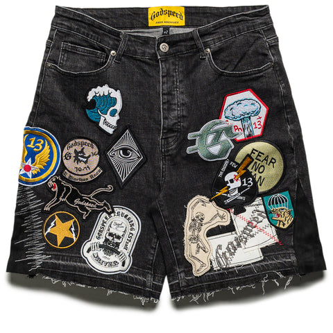 Godspeed New York Patchwork Denim Shorts V2 - Black