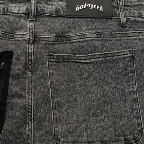 Godspeed New York Patchwork Denim Shorts V2 - Grey MIA