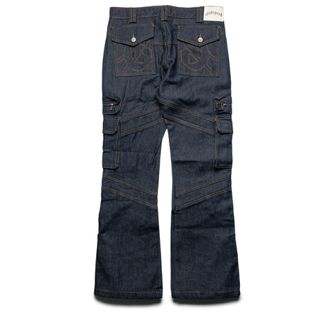 Godspeed New York Rockstar Flare Cargo Denim - Raw Blue