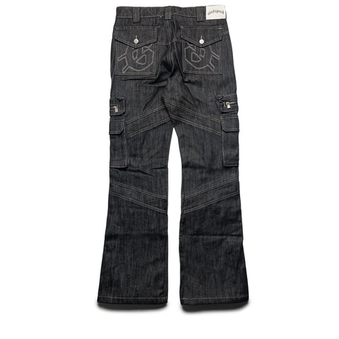 Godspeed New York Rockstar Flare Cargo Denim - Raw Black