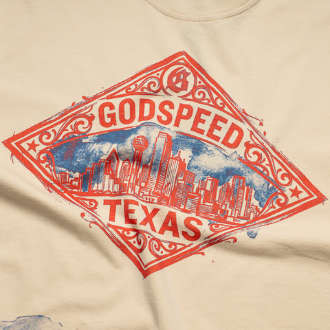 Godspeed New York Texas Skyline Tee - Bone