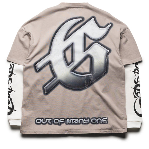 Godspeed New York Sunken Liberty 2 Layered Tee - Stone Grey