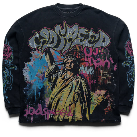 Godspeed New York Vandal Thermal L/S Tee - Black Wash
