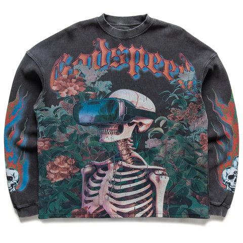 Godspeed New York Vision Flowers L/S Thermal - Grey Washed