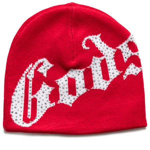 Godspeed New York OG Logo Studded Beanie - Red/White