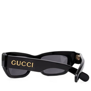 Gucci Rectangular Frame Sunglasses - Black/Solid Grey