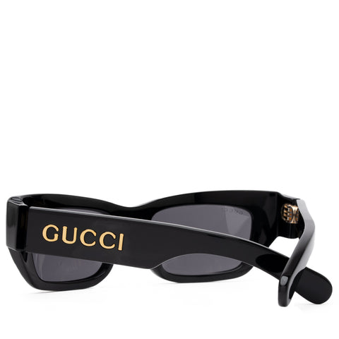 Gucci Rectangular Frame Sunglasses - Black/Solid Grey, One Size by Sneaker Politics