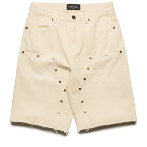 Homme Femme Arsenal Studded Canvas Shorts - Cream
