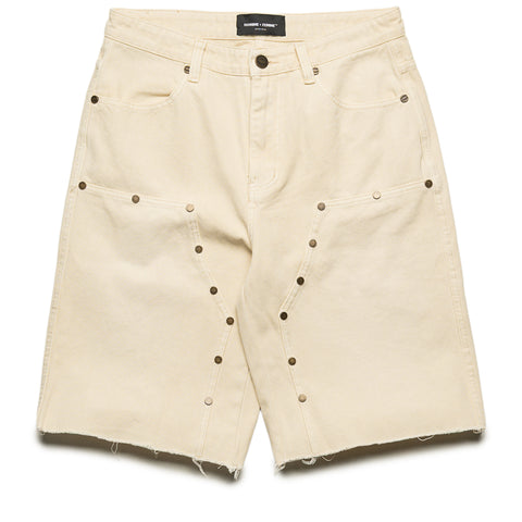 Homme Femme Arsenal Studded Canvas Shorts - Cream