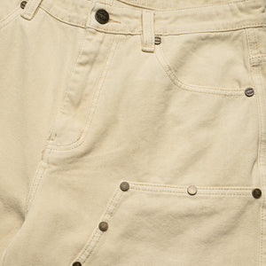 Homme Femme Arsenal Studded Canvas Shorts - Cream