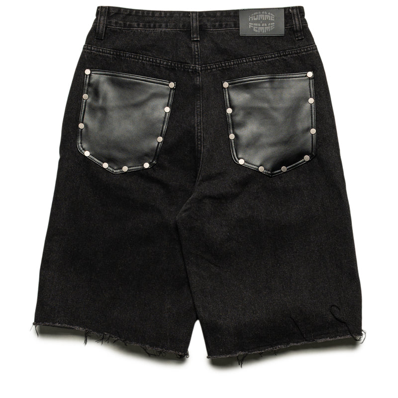 Homme Femme Arsenal Studded Denim Shorts - Black – Sneaker Politics