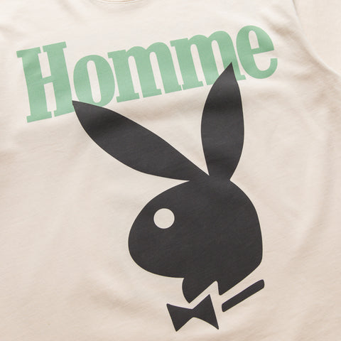 Homme Femme Twisted Bunny Tee - Cream/Green