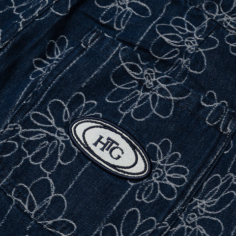 Honor The Gift Flower Jacquard Pant - Indigo